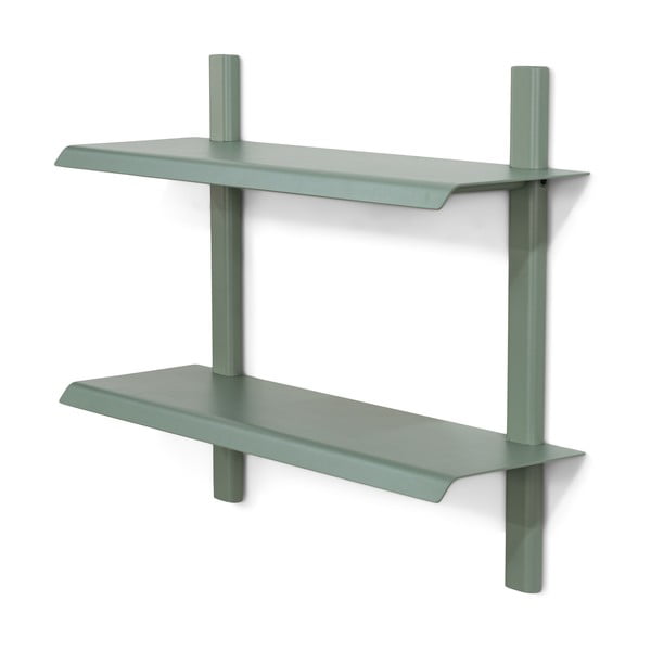 Pilkai žalios spalvos iš metalo kelių aukštų sieninė lentyna 60 cm Hola – Spinder Design-image-2