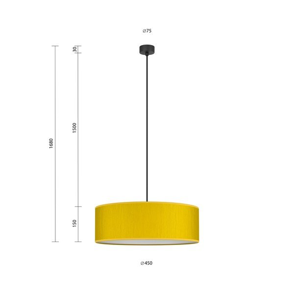 Geltonas pakabinamas šviestuvas Sotto Luce Doce XL, ⌀ 45 cm-image-4