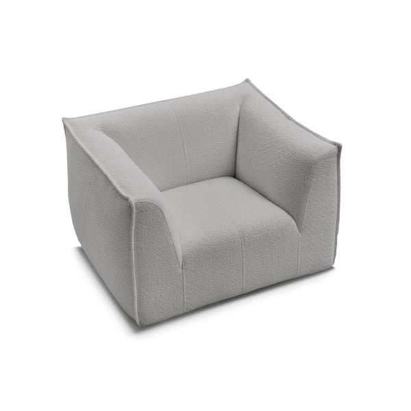 Šviesiai pilkos spalvos iš boucle krėslas Giorgia – Bobochic Paris-image-4