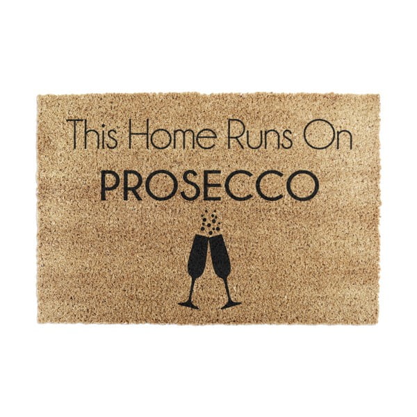 Iš kokoso pluošto grindų kilimėlis 40x60 cm This Home Runs On Prosecco – Artsy Doormats