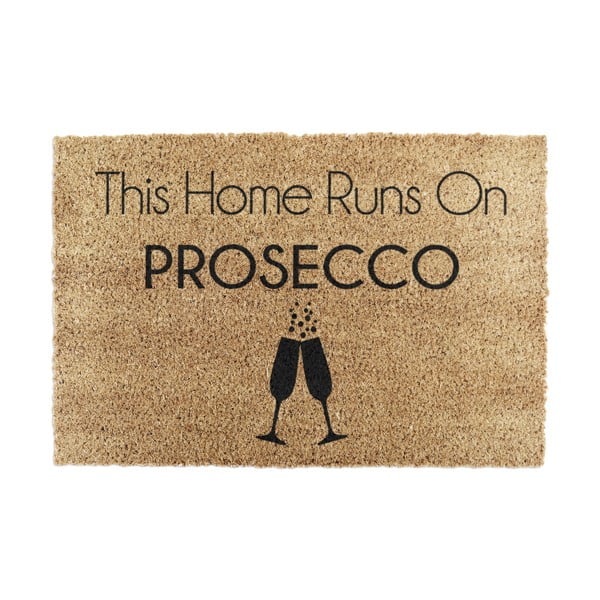 Iš kokoso pluošto grindų kilimėlis 40x60 cm This Home Runs On Prosecco – Artsy Doormats