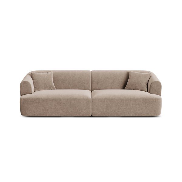 Šviesiai rudos spalvos sofa iš velveto 255 cm Campi – Cosmopolitan Design