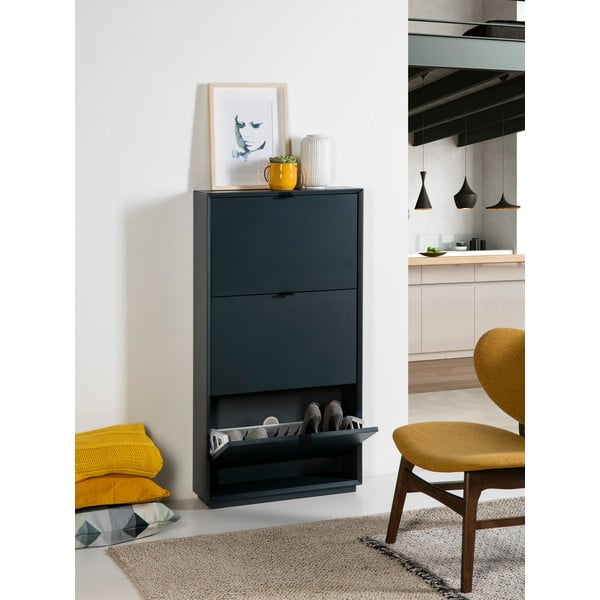 Mėlynos spalvos batų spinta su 3 stalčiais Marckeric Luka-image-4