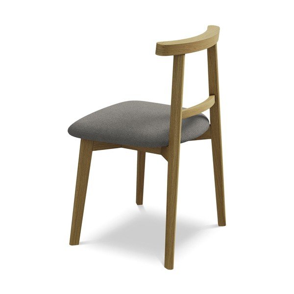 Pilkos spalvos iš medienos masyvo valgomojo kėdė Ohelo – Makamii-image-3