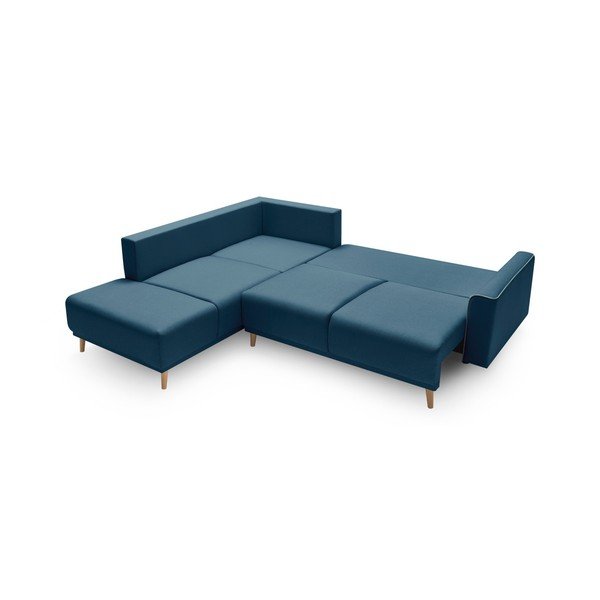 "Bobochic Paris Mola L" tamsiai mėlyna sofa-lova, kairysis kampas-image-3