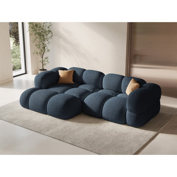 Tamsiai mėlynos spalvos kampinė sofa (su kairiuoju kampu/su gultu) Loretto – Cosmopolitan Design-image-1