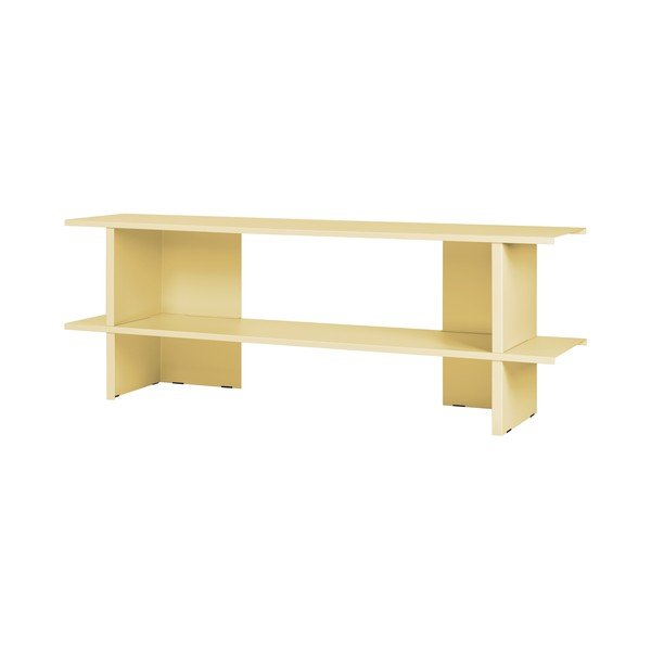 Geltonos spalvos iš metalo pastatoma lentyna 160x57x37 cm Hes – noo.ma