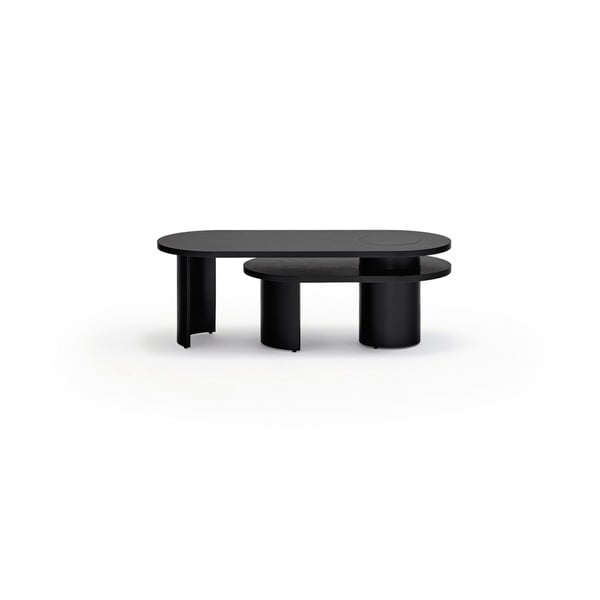 Juodos spalvos uosio kavos staliukas 120x50 cm Nori - Teulat
