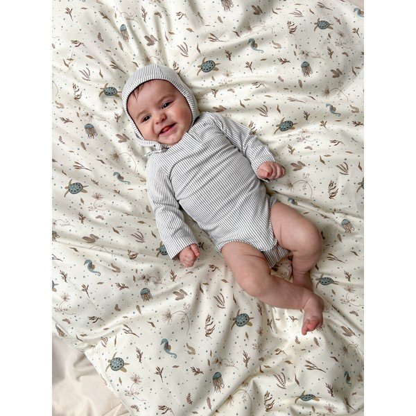 Šviesiai geltonos spalvos iš organiškos medvilnės vaikiška patalynė vaikiškai lovai 70x100 cm Sea Garden – Cam Cam Copenhagen-image-1