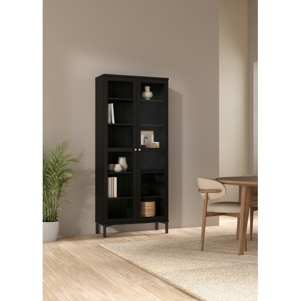 Vitrina juodos spalvos 89x203 cm Roma – Tvilum-image-1