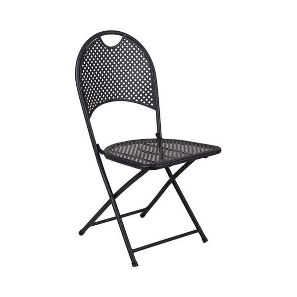 2 juodų sulankstomų metalinių kėdžių rinkinys "Crido Consulting Iron