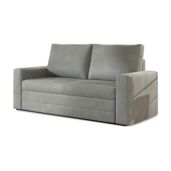 Šviesiai pilkos spalvos iš velveto sulankstoma/su sandėliavimo vieta sofa 151 cm Wave – ELTAP
