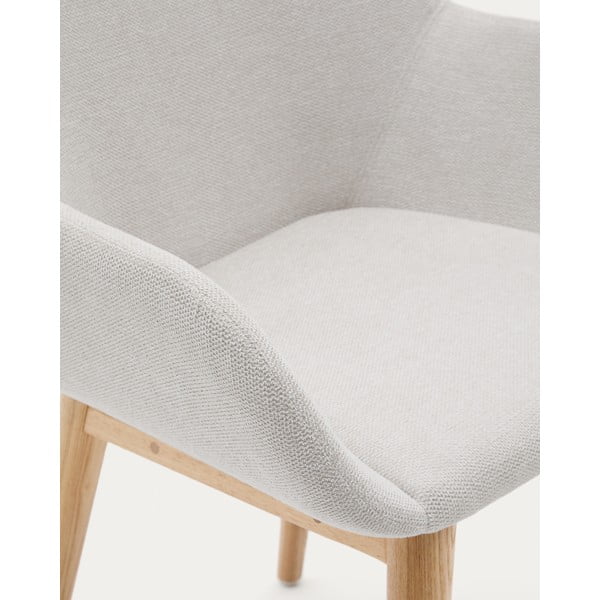 Smėlio spalvos iš audinio valgomojo kėdė Konna – Kave Home-image-4