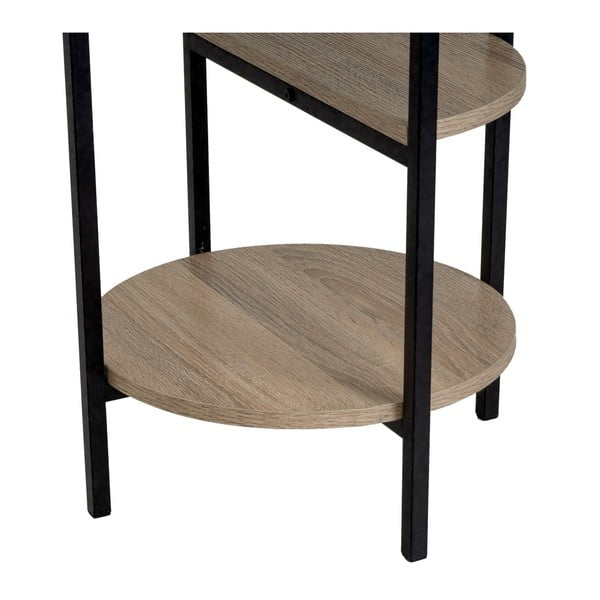 Pastatoma lentyna juodos spalvos/natūralios spalvos iš ąžuolo 40x80 cm – Casa Selección-image-2