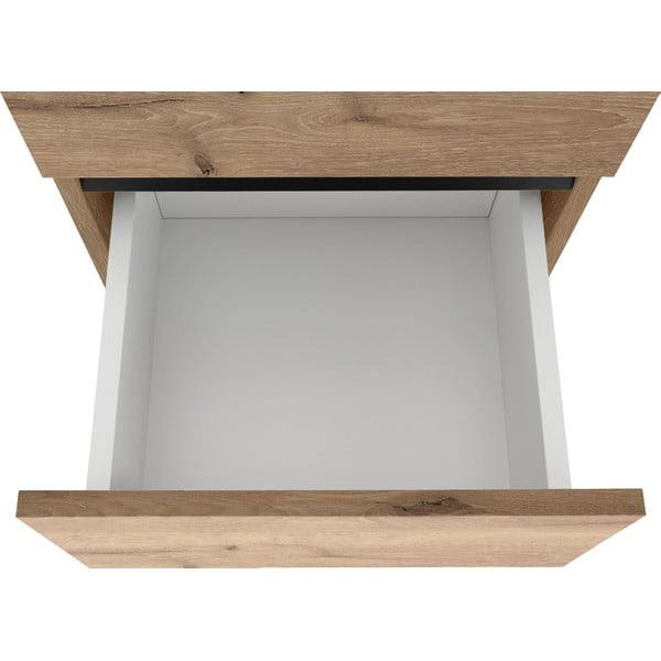 Aukšta/siaura vonios daiktadėžė natūralios spalvos iš ąžuolo 38x130 cm Wisla – Støraa-image-1