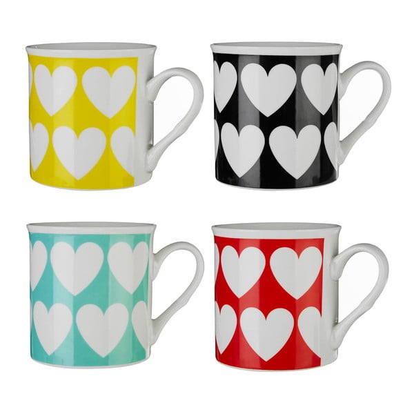 4 spalvotų porcelianinių puodelių rinkinys Premier Housewares Herts, 342 ml