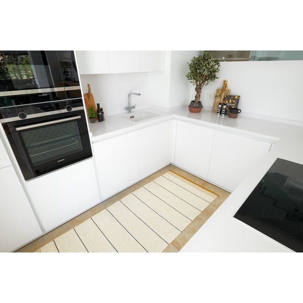 Ochros spalvos/kreminės spalvos lauko ir vidaus kilimas 140x200 cm Belle Ochre – Pappelina-image-3