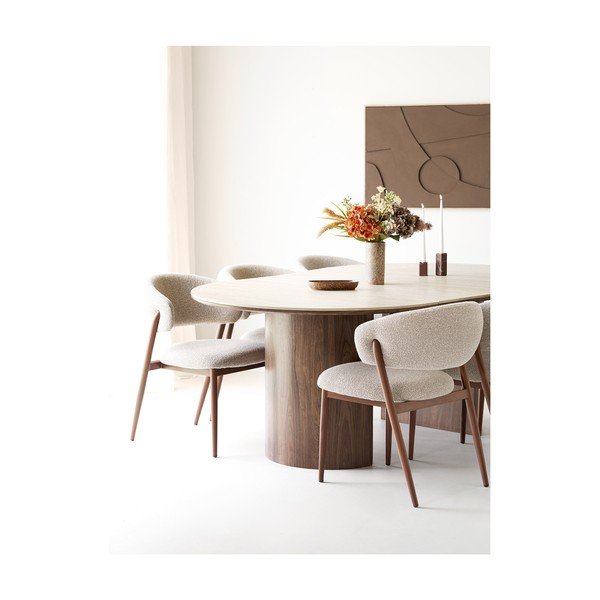 Smėlio spalvos iš audinio valgomojo kėdė Cavi – House Nordic-image-4