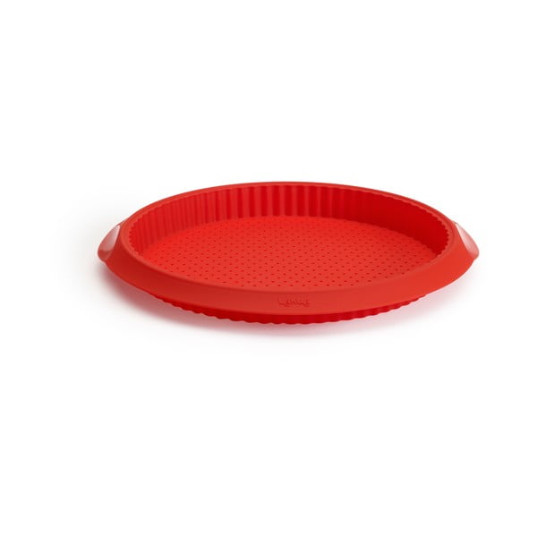 Raudona silikoninė kiche forma su skylutėmis Lékué, ⌀ 28 cm