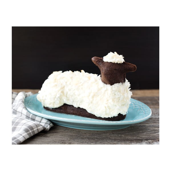 Sidabrinės spalvos velykinio avinėlio kepimo forma Nordic Ware, 700 ml-image-1