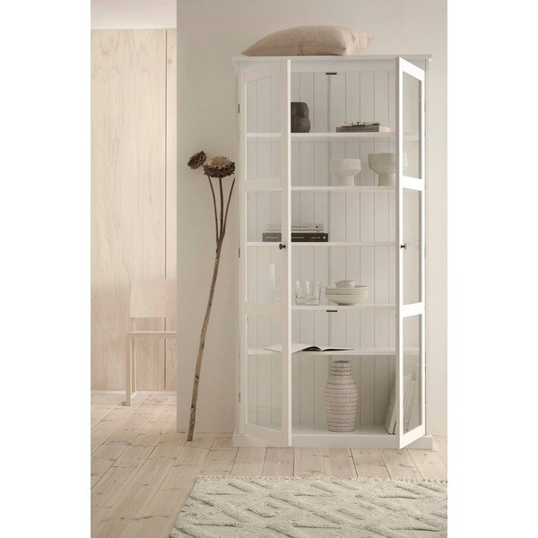 Baltos spalvos iš MDF plokštės vitrina 98x193x34 cm Wilma – Ellos Home-image-2