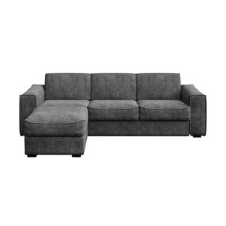 Tamsiai pilka kampinė sofa Mesonica Munro, kairysis kampas, 308 cm
