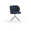 Tamsiai mėlynos spalvos iš audinio valgomojo kėdė Mogi – Teulat