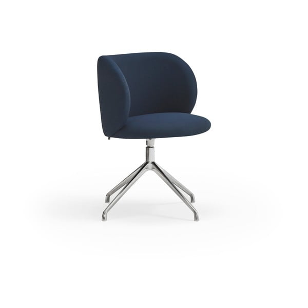 Tamsiai mėlynos spalvos iš audinio valgomojo kėdė Mogi – Teulat