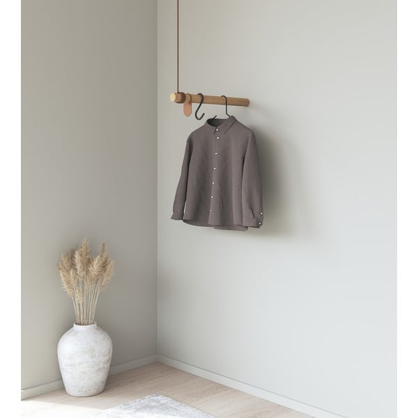 Natūralios spalvos iš ąžuolo masyvo sieninė lentyna 50 cm Swing – LIND DNA-image-1