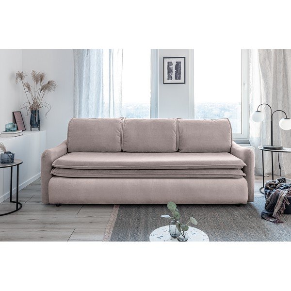Smėlio spalvos aksominė sofa-lova Miuform Tender Eddie-image-2