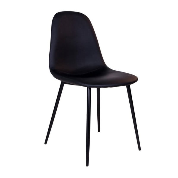 2 juodų kėdžių su juodomis kojomis komplektas House Nordic Stockholm