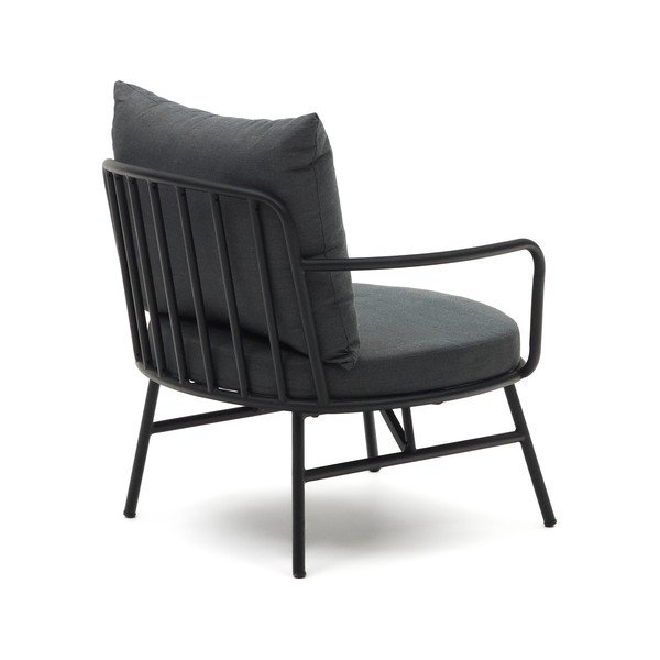 Juoda metalinė sodo kėdė Bramant - Kave Home-image-2