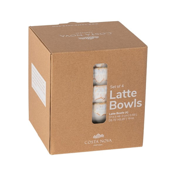 Dubenys iš akmens masės baltos spalvos 4 vnt. ø 15 cm Latte – Costa Nova-image-4