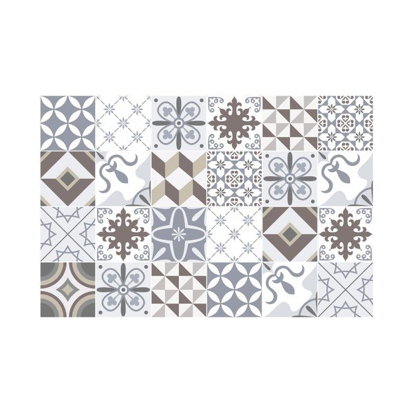 24 dekoratyvinių sieninių lipdukų rinkinys Ambiance Mosaic Portugal, 15 x 15 cm-image-2