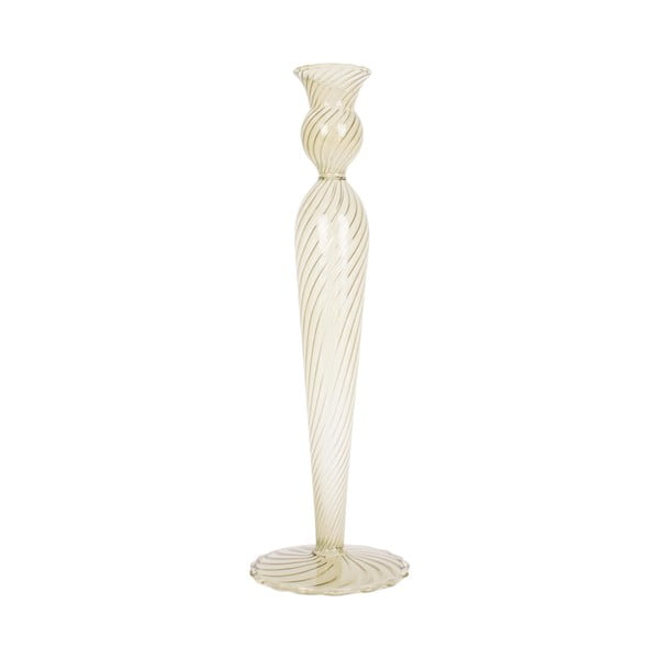 Žalia stiklo žvakidė PT LIVING Swirl, aukštis 26,5 cm