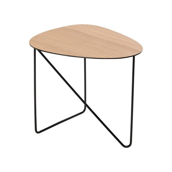 Natūralios spalvos iš metalo kavos staliukas 37x44 cm Curve M Wood – LIND DNA