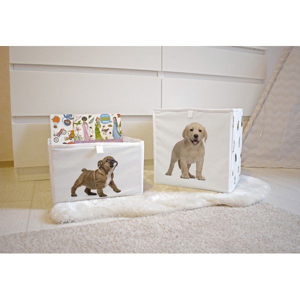 Baltos spalvos iš tekstilės vaikiškas organizatorius 32x32x32 cm The Cutest Ones – Butter Kings-image-1