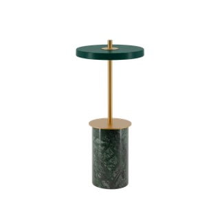 Iš marmuro stalinis šviestuvas žalios spalvos LED su pritemdymo funkcija (aukštis 25,5 cm) su metaliniu gaubtu Asteria Move Mini – UMAGE