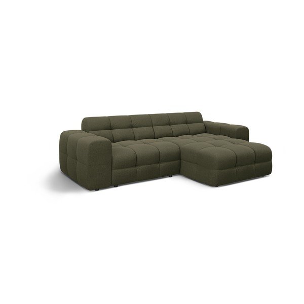 Žalios spalvos kampinė sofa (su dešiniuoju kampu/su gultu) Kendal – Micadoni -image-3