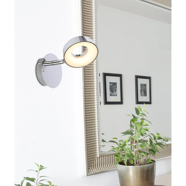 Sieninė lempa blizgios sidabrinės spalvos LED Isla – Candellux Lighting-image-1