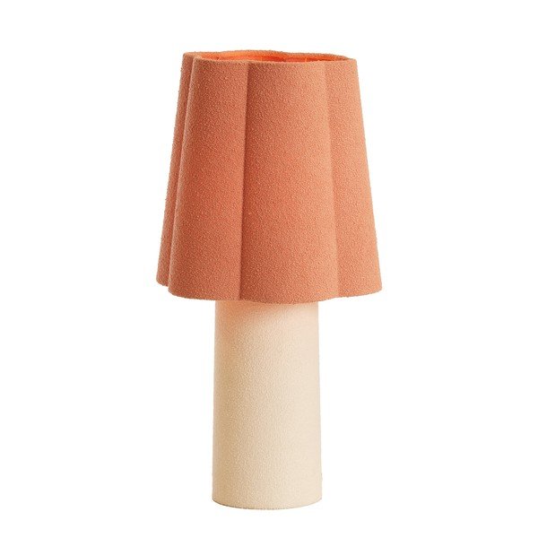 Rausvos spalvos/kreminės spalvos stalinis šviestuvas (aukštis 50 cm) su tekstiliniu gaubtu Musaby – Light & Living-image-3