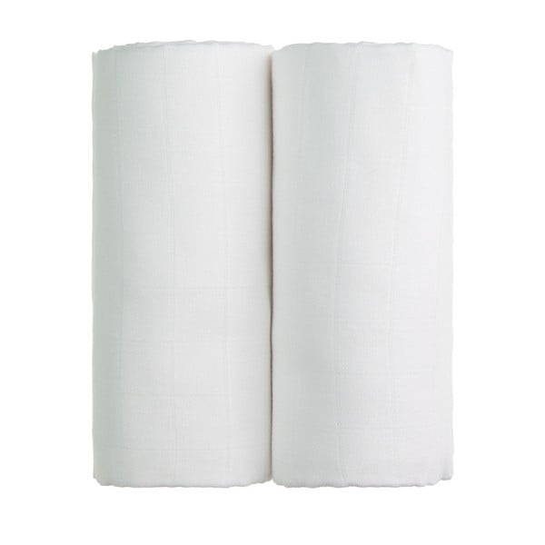 2 baltų medvilninių rankšluosčių rinkinys T-TOMI Tetra, 90 x 100 cm