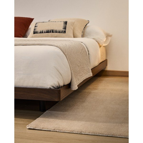 Rudos spalvos iš beržo masyvo dvigulė lova be galvūgalio su lovos grotelėmis 160x200 cm Norlen – Kave Home-image-1