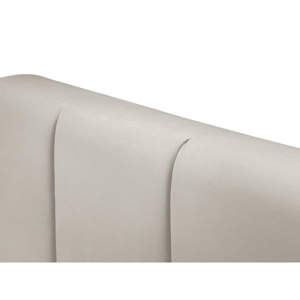 Smėlio spalvos aksominė dvigulė lova Mazzini Beds Afra, 200 x 200 cm-image-4