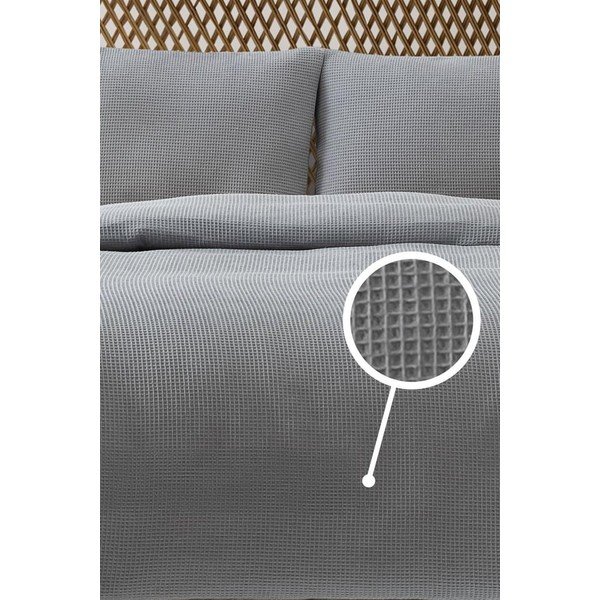 Lovatiesė pilkos spalvos 200x220 cm Waffle – Mijolnir-image-1