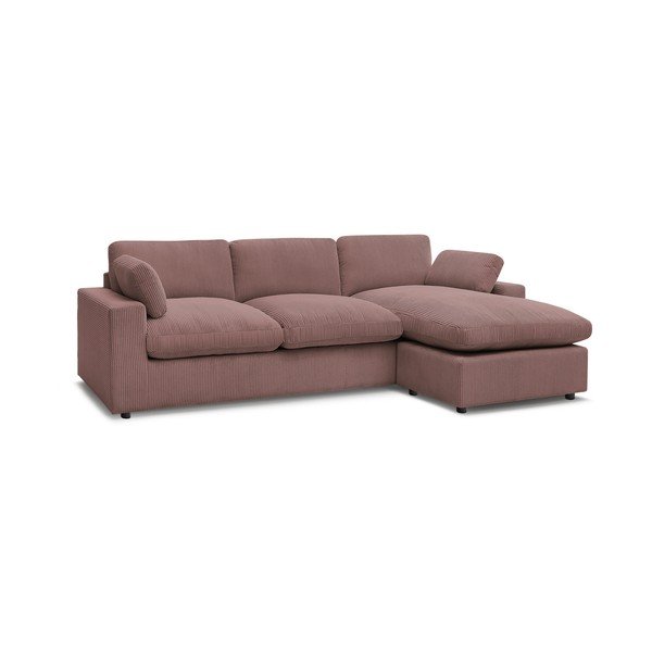 Rožinės spalvos kampinė sofa iš kordinio velveto Belair – Bobochic Paris-image-2