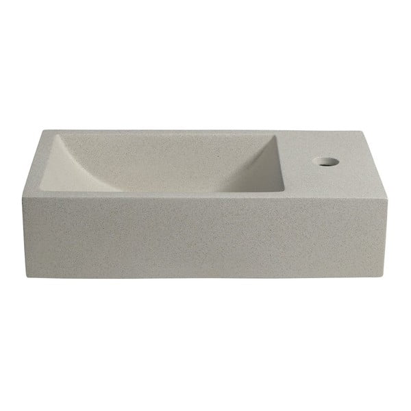 Iš betono maža kriauklė šviesiai pilkos spalvos 40x22 cm Crest – Sapho-image-2