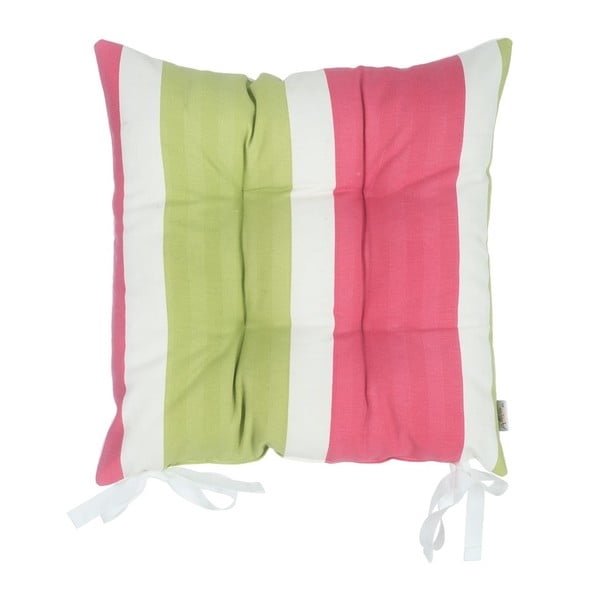 Rožinės ir žalios spalvos sėdynės pagalvėlė Mike & Co. NEW YORK Dryžiai, 43 x 43 cm