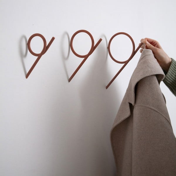 Sieninis terakotos spalvos iš plieno kablys Tuba M – Spinder Design-image-2