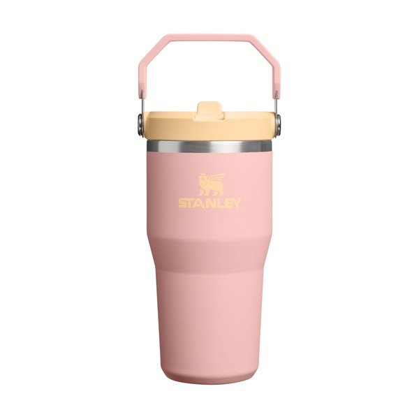 Persikų spalvos iš nerūdijančio plieno termosas 600 ml IceFlow™ Flip Straw 2.0 Tumbler Peach Rose – Stanley